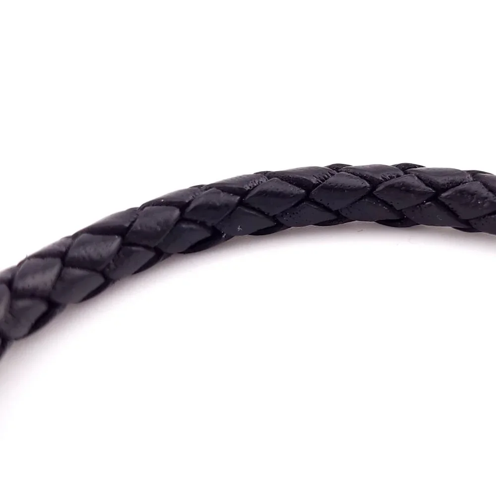 DAVID YURMAN Sterling Silver 925 Black Leather Chevron Woven Bracelet 8